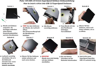 Зовнішній корпус для Slim SATA HDD/SSD накопичувачів techPulse120 USB 3.0, 9.5 мм (без диска)