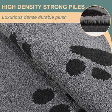 Килимок вхідний Mibao 60 x 90 см, протибрудною та протиковзаючий килим для входу та задніх дверей, що миється в машині, м'який килимок для лап та взуття, сірий