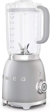 SMEG, BLF01SVEU 1.5 l Standmixer, 4 speed settings, 3 automatic programs, Detachable double blade, Transparent lid opening with dosing cap, Non-slip base, 800W, Silver