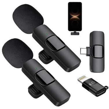Бездротові петличні мікрофони Veloray 2 шт. для Android, USB-C, для смартфона, подкастів, соціальних мереж