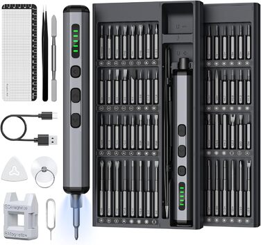 Набір мініатюрних електричних викруток 72 в 1 - прецизійний акумуляторний набір для ремонту окулярів, годинників, телефонів, ноутбуків