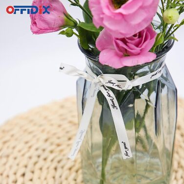 Скляна ваза OFFIDIX з градієнтом кольорів, багатоколірна, геометричний дизайн, для квітів, декору, весіль, свят, офісу або дому (прозора сіра)