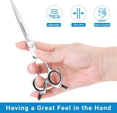 Hashimoto Dog Grooming Shears - 6.5 Inch Curved Pet Grooming Scissors for Face & Paws