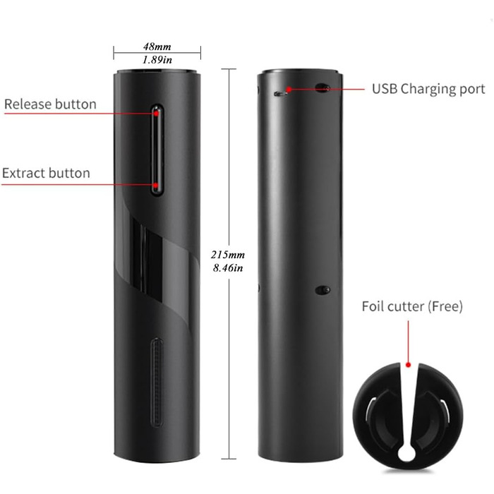 Електричний відкривачка для пляшок вина AIKARO, автоматичний, перезаряджуваний