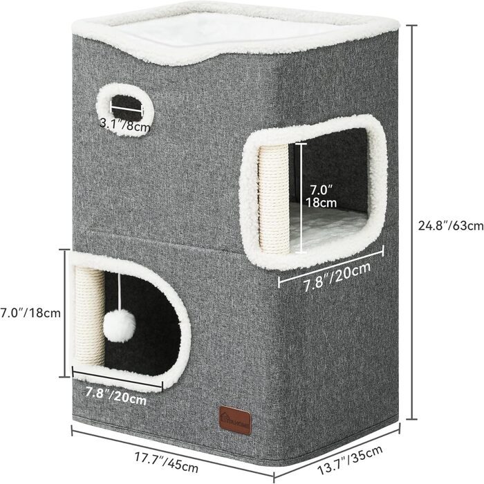 Кігтеточка-будиночок для котів, велика, з інтегрованою кігтедрапальною поверхнею для дому