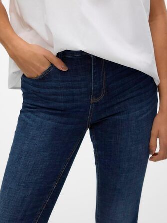 Джинси жіночі VERO MODA Skinny Vmflash Mid Rise Dark Blue Denim (XXL / 30L) - оригінал