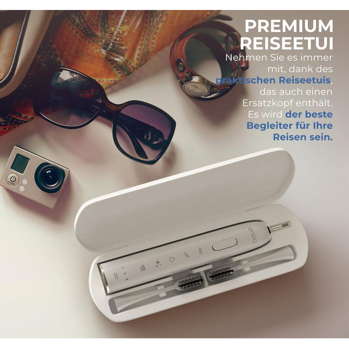 Електрична звукова зубна щітка ENOA з 5 режимами, 3 рівнями інтенсивності, таймером, IPX7 водонепроникна + 5 змінних насадок