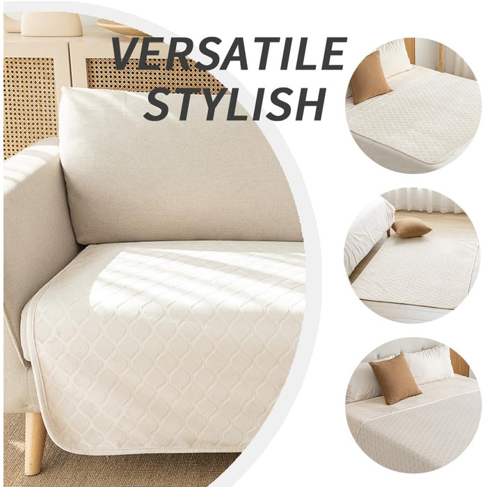 Водонепроникний килимок для собак, 127x152 см. М'який двосторонній коврик для собак великих порід, захист дивану. Сірий + бежевий (80x100 см)