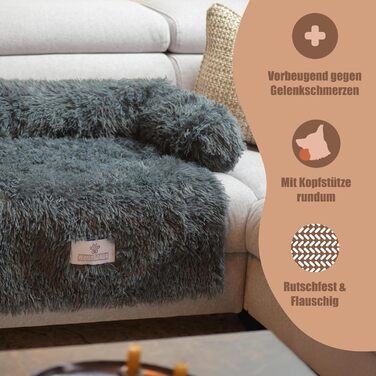 Софа-ліжко для собак Pfoten&nasen® Beige, M (90x80 см) - водонепроникна, миється, для великих, середніх та маленьких собак