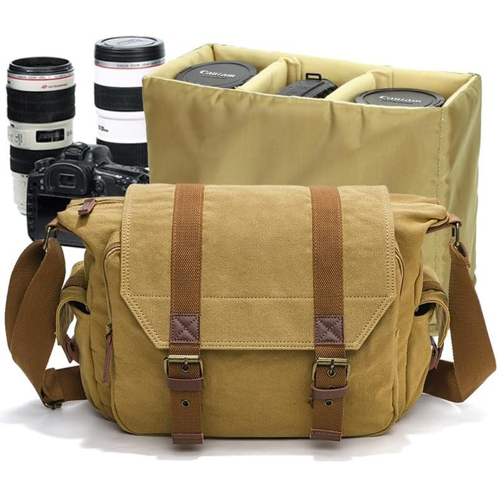 Сумка для фотоапарата DSLR Canvas Messenger BG507 (Хакі) 34x13x27 см