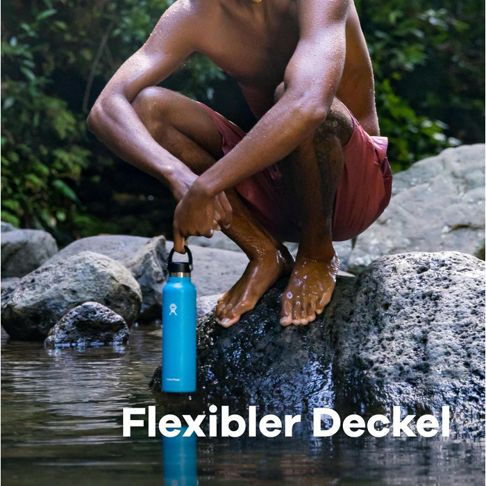 HYDRO FLASK - 621ml (21oz) Water Bottle with Lid - Vacuum Insulated, Reusable Stainless Steel Bottle - Leakproof Lid - Hot & Cold - Small Opening - (Flex Lid, Trillium, 30 ml)