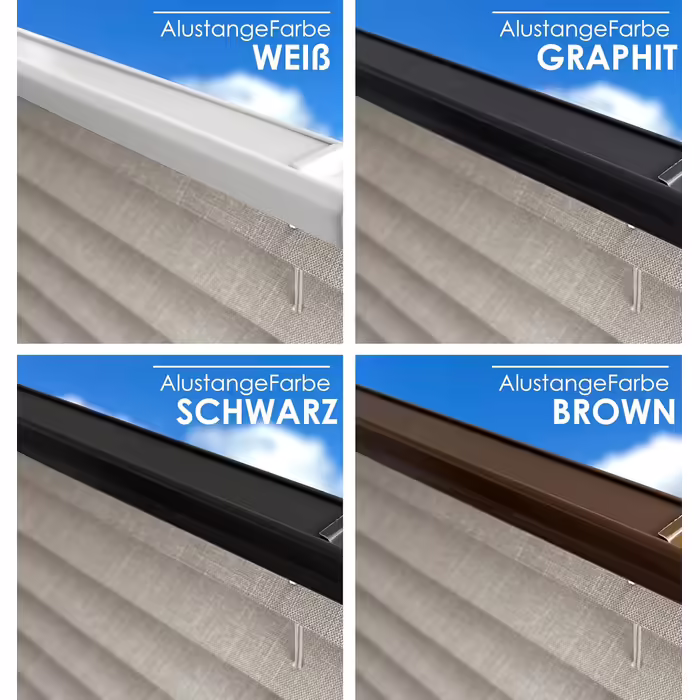 Custom Rollmayer Pleated Blinds, Drill-Mount Pleated Blinds, 14 Colors, 3 Profile Colors, Height 150-240 cm, Width: 25cm-120cm, Pleated Roller Shade Folding Blind Privacy and Sun Protection for Windows and Doors