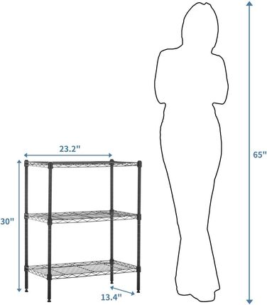 Amazon Basics Narrow Storage Cabinet with 3 Shelves, Adjustable Shelves, and Leveling Feet, Maximum Weight Capacity 340 kg, Black, 34 cm D x 58.9 cm W x 76.2 cm H