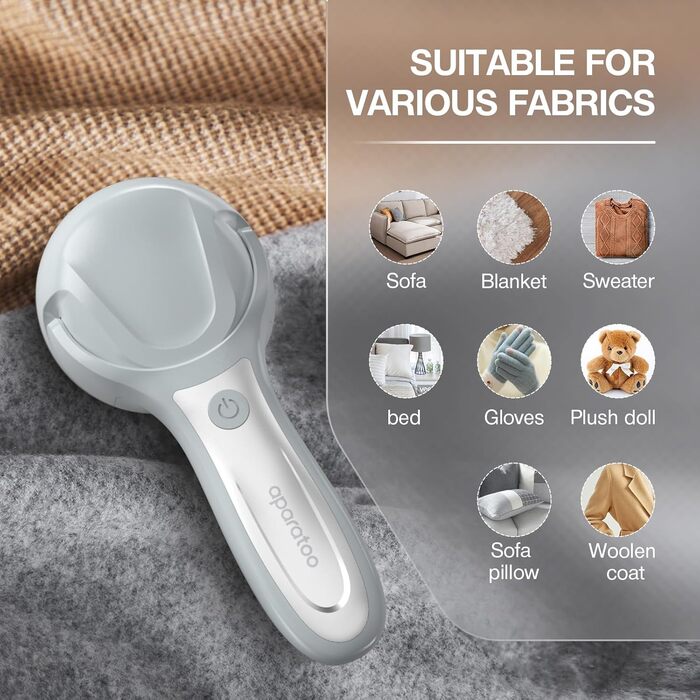Електричний видалення ворсу для одягу - щітка для одягу, 3 леза, USB, сірий