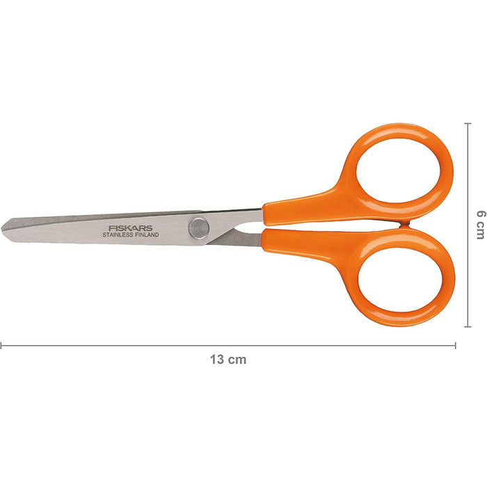 Ножиці Fiskars Classic для хобі, 13 см, для правшів і лівшів, нержавіюча сталь, пластикові ручки, помаранчеві