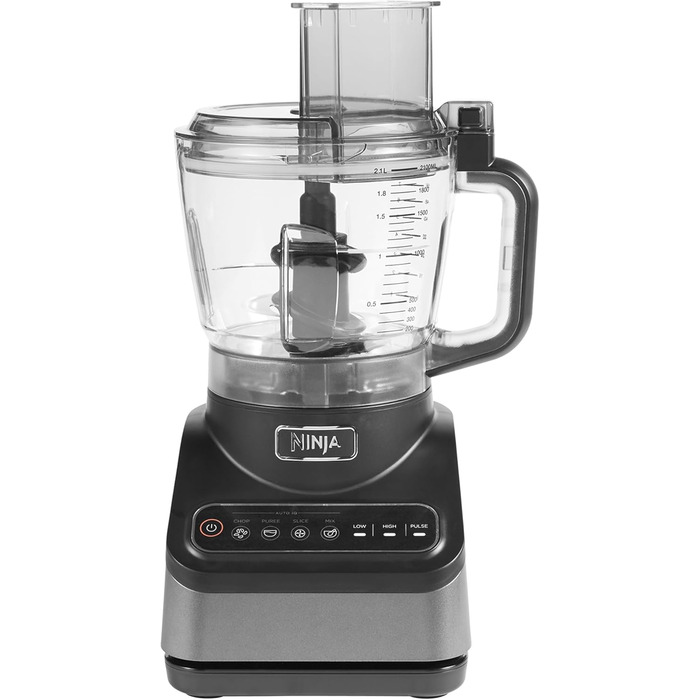 Ninja Food Processor with 4 programs; Chopping, Pureeing, Slicing, Mixing & 3 manual speeds, 2.1L bowl, chopping, slicing & dough blades, 850W, dishwasher safe, Black BN650EU Food Processor