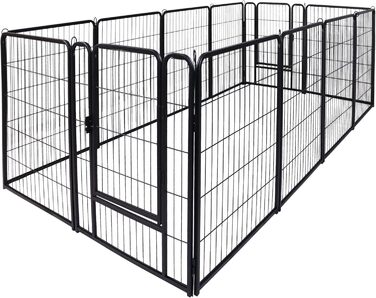 Вольєр для цуценят на 6 частин, 80 см, з 1 дверима та 5 фіксаторами, гнучкий та складаний, для квартири та саду