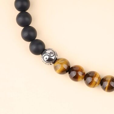 Чоловічий браслет GAVU з кристалами Інь-Ян (тигрове око)