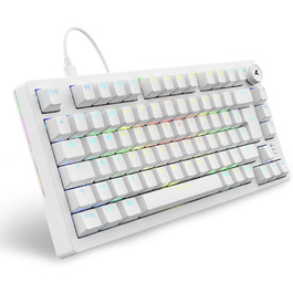 Sharkoon Skiller SGK25 RGB - ігрова клавіатура, 75% layout, Hot Swap, Red Switches, біла