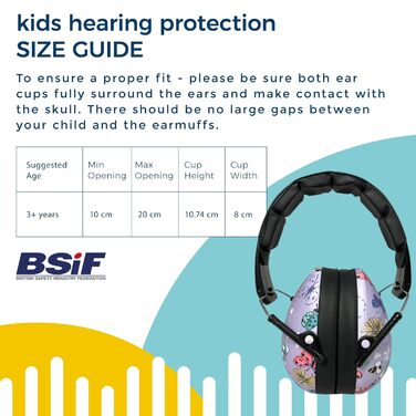 Банд дитячий навушник для захисту від шуму для дівчаток та хлопчиків від 2 років - м'який та регульований - (Метелик)