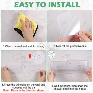 Поличка для душу на присоску без свердління, сіра, органайзер для ванної кімнати, полиця для ванної кімнати без свердління, 20 кг, полиця для кухні та ванної кімнати (подовжена версія)