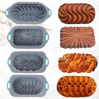 Tongude 45-Piece Silicone Baking Mold Set, 6-Cup Silicone Baking Mold for Baking Bread, Muffin Tins, Non-Stick Kitchen Oven Baking Molds, with Measuring Cups and Spoon Set, gray