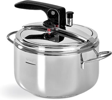 Barazzoni Pressure Cooker, Model, ø22cm, 5lt Capacity, Quick Cooker Model Basic, Ø 22 cm, 5 l Capacity, Induction, Made in Italy, Stainless Steel, Silver Single