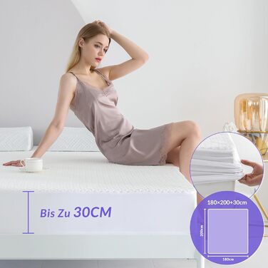 Coriwell Mattress Protector Waterproof - 180 x 200 cm Mattress Cover Mattress Pad Breathable Mattress Cover Mattress Protector made of Bamboo Mattress Protection - Mattress Protector
