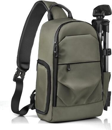 Сумка для камери на плечі, рюкзак для DSLR/SLR/беззеркальної камери, водонепроникний фоторюкзак з тримачем для штатива та знімними модулями (зелений)