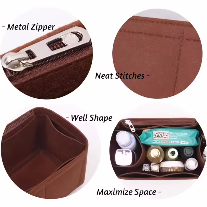 LinerLink Purse Organizer for LV Nice Mini Bag (20 x 13.5 x 12 cm (L x H x D), handcrafted purse insert, 2 mm felt purse insert, women's handbag shaper (Beige, Style C), Nice Mini Bag