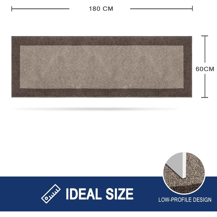 Привідільний килимок FCSDETAIL 60 x 90 см, вологопоглинаючий та антиковзаючий килим для вхідних дверей, прихована підкладка для бруду, що миється, для дому та собак