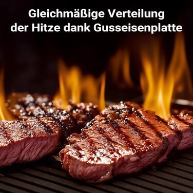 Чавунний гриль-решітка Gusseisen Grillrost, Ø 45 см, для вугільних та газових грилів, 47 x 22.8 x 1.5 см