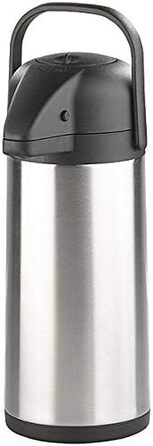 Rosenstein & Söhne Vacuum Pump Carafe: Double-walled vacuum-insulated carafe with pump system, stainless steel, 3 liters (Pump Carafe 3 liters, Coffee Dispenser 3, Insulated Mug)