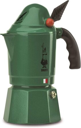 Кавоварка Bialetti Express Alpina: мідна мока-кава для 3 чашок (130 мл), зелений Single
