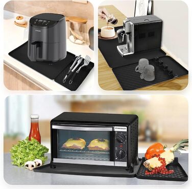 Стійка до вогню силіконова підставка 48x30 см для фритюрниці, кухонного приладдя, захист від нагріву, робочої поверхні, кавомашини, сумісна з Ninja, Cosori, Philips Airfryer