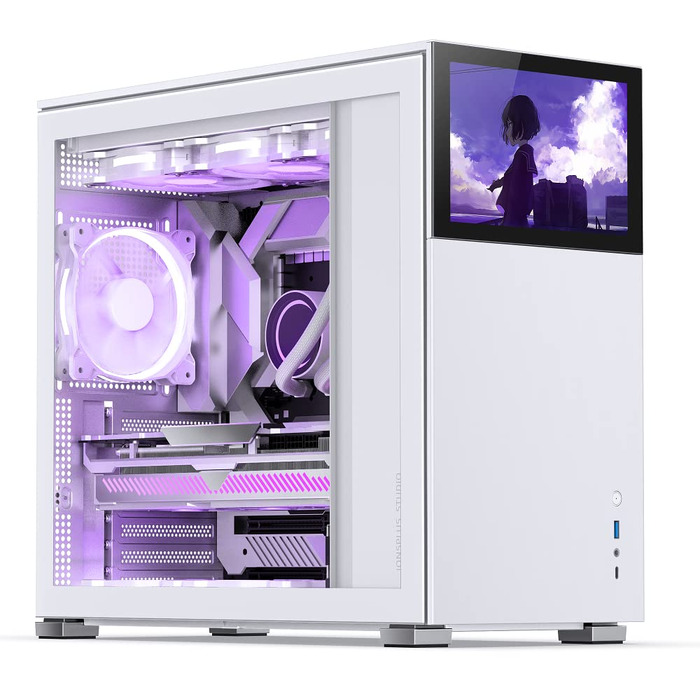 Корпус для ПК Jonsbo D41 Screen ATX, загартоване скло, білий