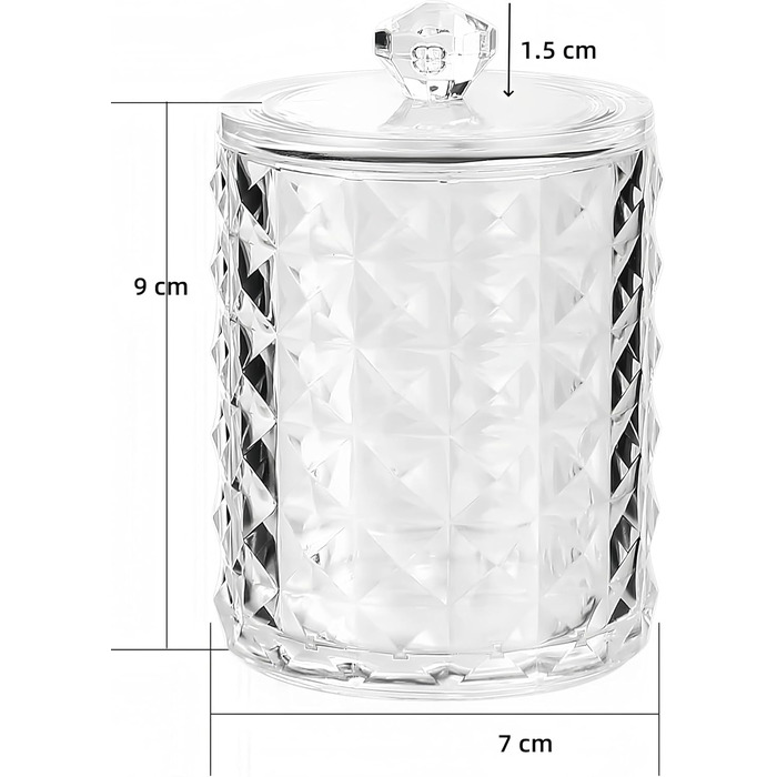 Організатор для ватних дисків та паличок: тримач для косметичного столика, ванної кімнати, спальні (чорний)