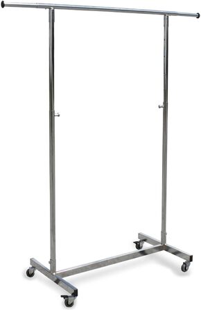 GERSO Adjustable Height Rolling Clothes Rack 100-180cm Extendable Clothes Rail 98-135cm Rolling Garment Rack with Drawers