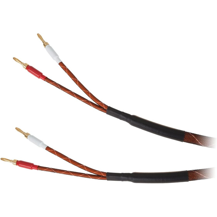 Акустичний кабель для колонок Krüger&Matz 3.0 з банановими роз'ємами, чорний та червоний, одиничний