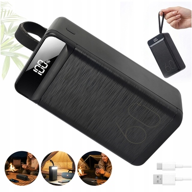 Повербанк 60000 mAh з 3 USB-портами та LED-індикатором для зарядки телефону
