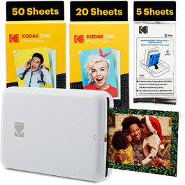 Фотопринтер KODAK Step: миттєвий друк фото зі смартфона, Bluetooth, iOS & Android, білий