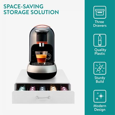 Тримач для капсул Nespresso Navaris - зберігання на 50 капсул - білий