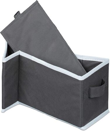 Органайзер для шафи Relaxdays з тканини, 6 відділень, 2 шухляди, сірий, 82x30x14,5 см