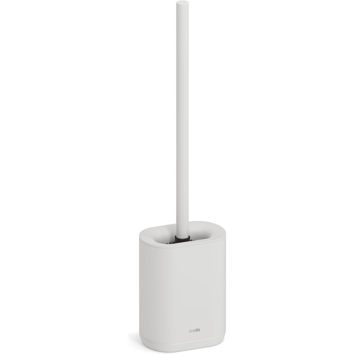 Набір для туалету з щіткою для унітазу Silikon, компактний, антибактеріальний, матовий, білий (світло-сірий)