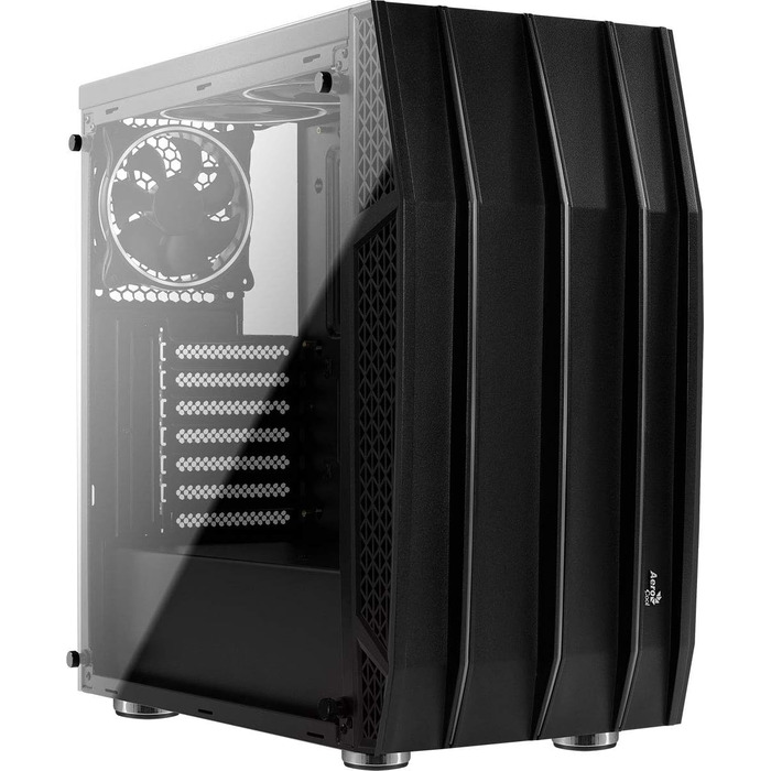 Ігровий корпус AeroCool KLAW ATX, загартоване скло, RGB підсвітка, 3 RGB вентилятори, чорний