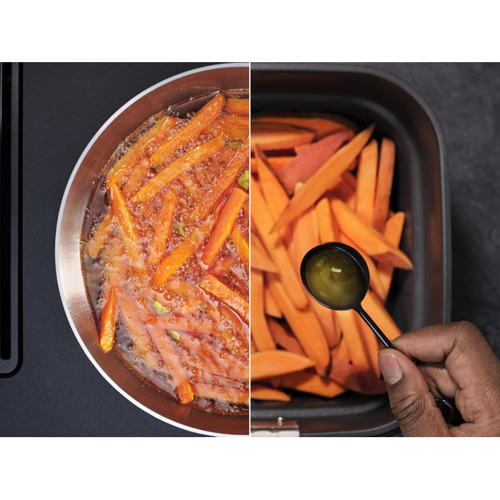 AEG AAF7SB Hot Air Fryer / 90% Less Fat / 10 Programs / 40-200°C / Steaming / Drying / 6.9 l / Dishwasher-safe / Temperature & Time Selection / Flip Reminder / 1.1 l Water Tank / Black Black 6.9 l Capacity Series 8000
