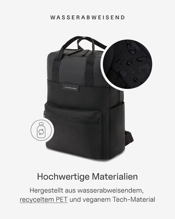 Kapten & Son Bergen Rucksack | Rucksack for Women & Men | Daypack | Carry-on Rucksack, Daypack | Water-resistant