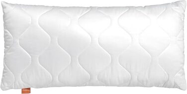 sleepling Basic 300 Pillow, 40 x 80 cm, pillow made of 100% cotton satin, adjustable height, size guarantee, fill amount guarantee, 60 degrees, Ökotex 100, white 1 40 x 80 cm