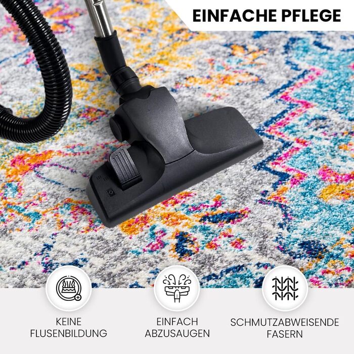 Килимок Livabliss Asmara Vintage 120x170 см - для вітальні, їдальні, спальні, бохо стиль, кольоровий візерунок сірий та помаранчевий