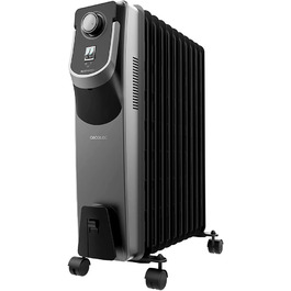 Масляний радіатор Cecotec ReadyWarm 11000 Space 360º Black - 2500 Вт, 11 секцій, 3 режими, з термостатом, колесами, зручним керуванням та системою безпеки. Для приміщень до 28 м²